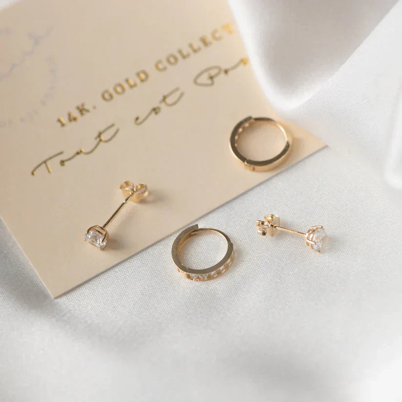 Juego de Aretes Dara Brillane Stone | Oro