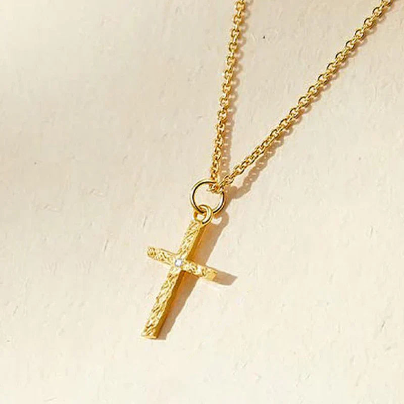 Set de Collar con Inicial en Cruz | Oro