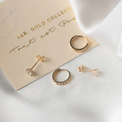 Juego de Aretes Dara Brillane Stone | Oro