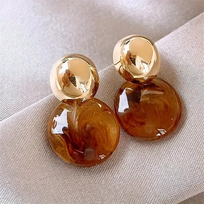 Pendientes Colgantes Ámbar Aurélie | Oro