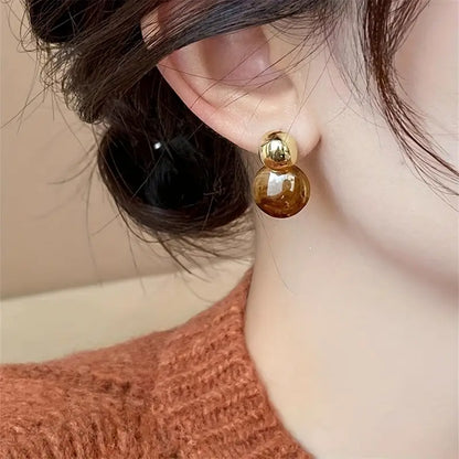 Pendientes Colgantes Ámbar Aurélie | Oro
