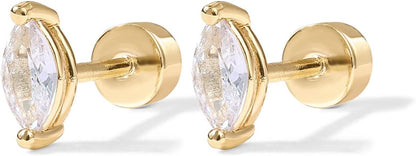 Pendientes Pear Cut Studs | Oro
