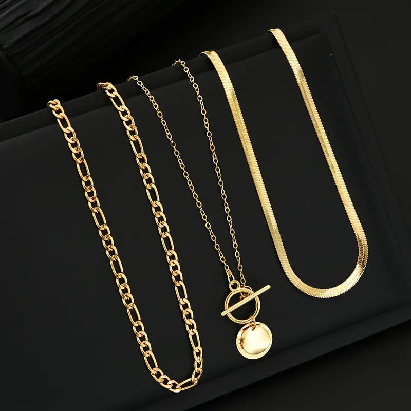 Collar de Capas Savira Moneda Texturizada | Oro