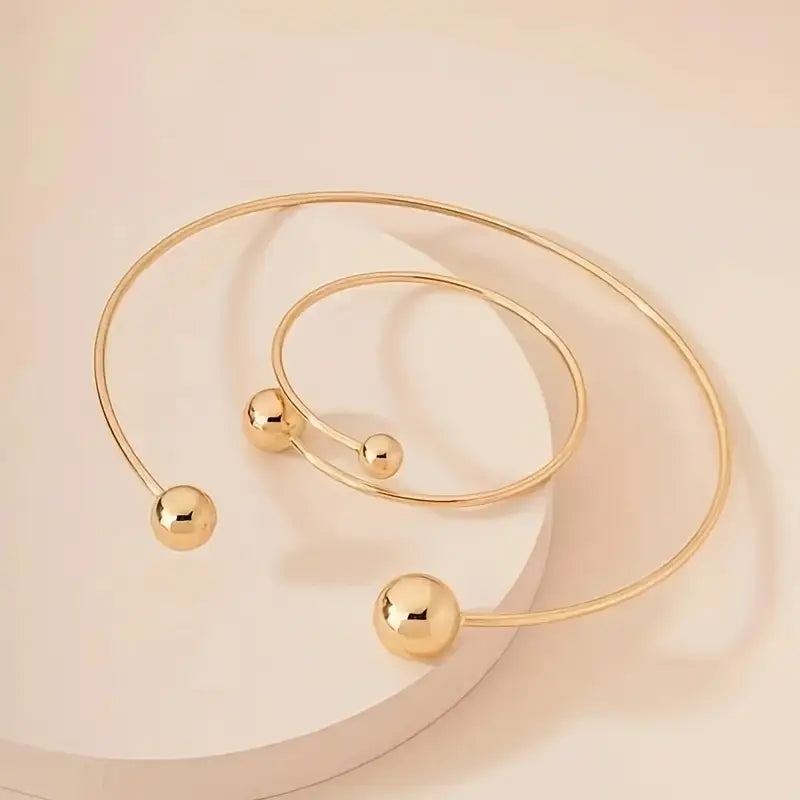Set de Collar y Pulsera con Broche Minimalist Glow | Oro