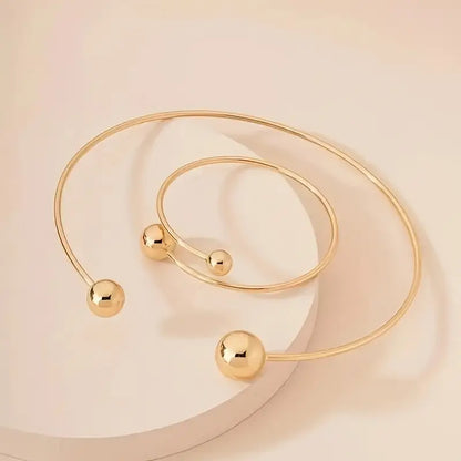 Set de Collar y Pulsera con Broche Minimalist Glow | Oro