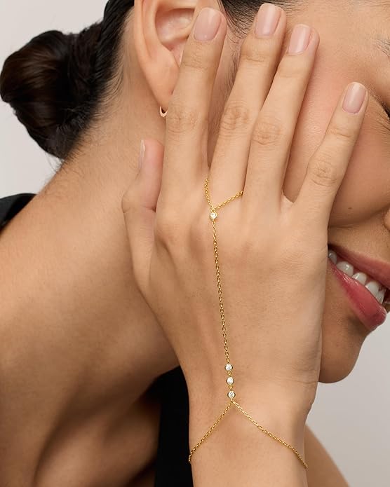 Brazalete Beaded Handchain | Oro