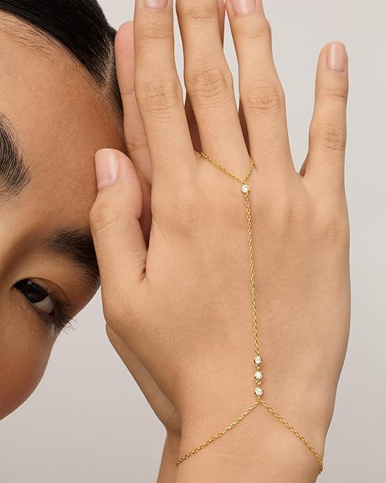 Brazalete Beaded Handchain | Oro