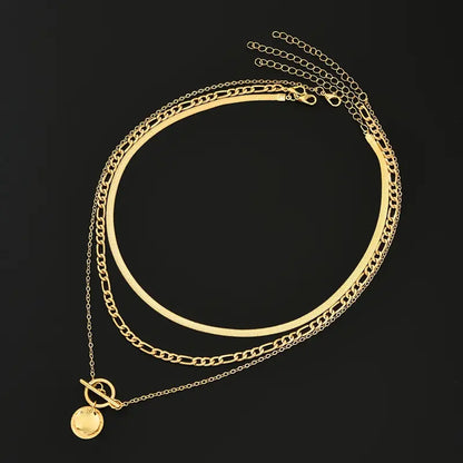 Collar de Capas Savira Moneda Texturizada | Oro