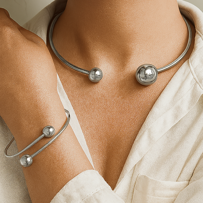 Set de Collar y Pulsera con Broche Minimalist Glow | Oro