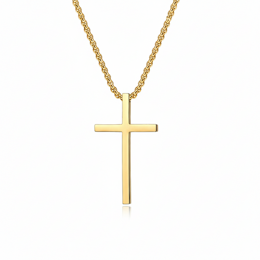 Collar Cruz Biselada | Oro