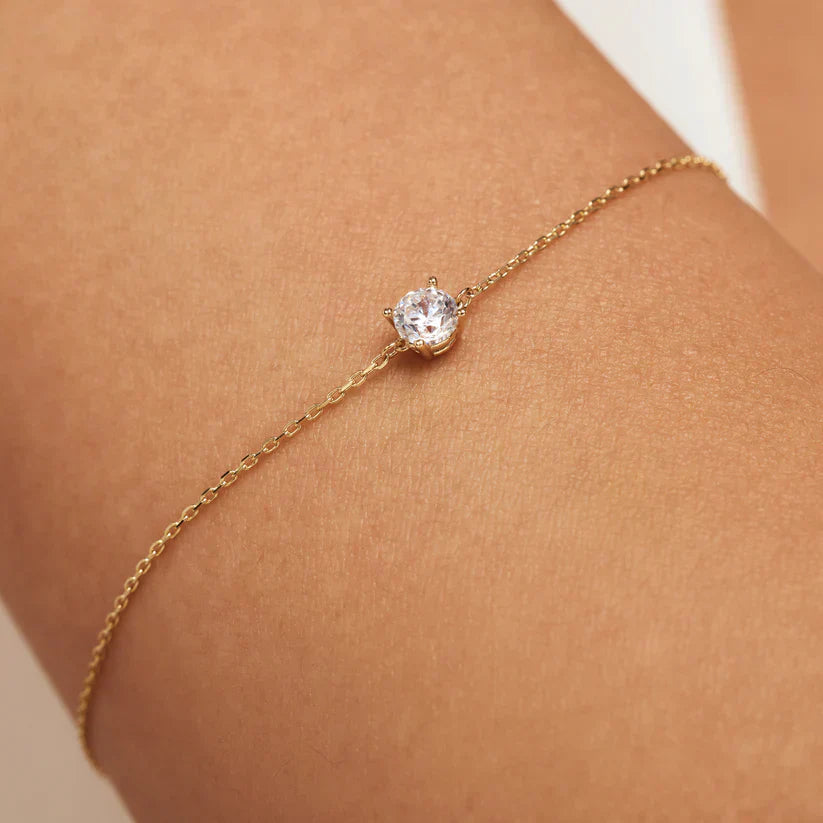 Pulsera de Piedras Moissanite Cléa | Oro
