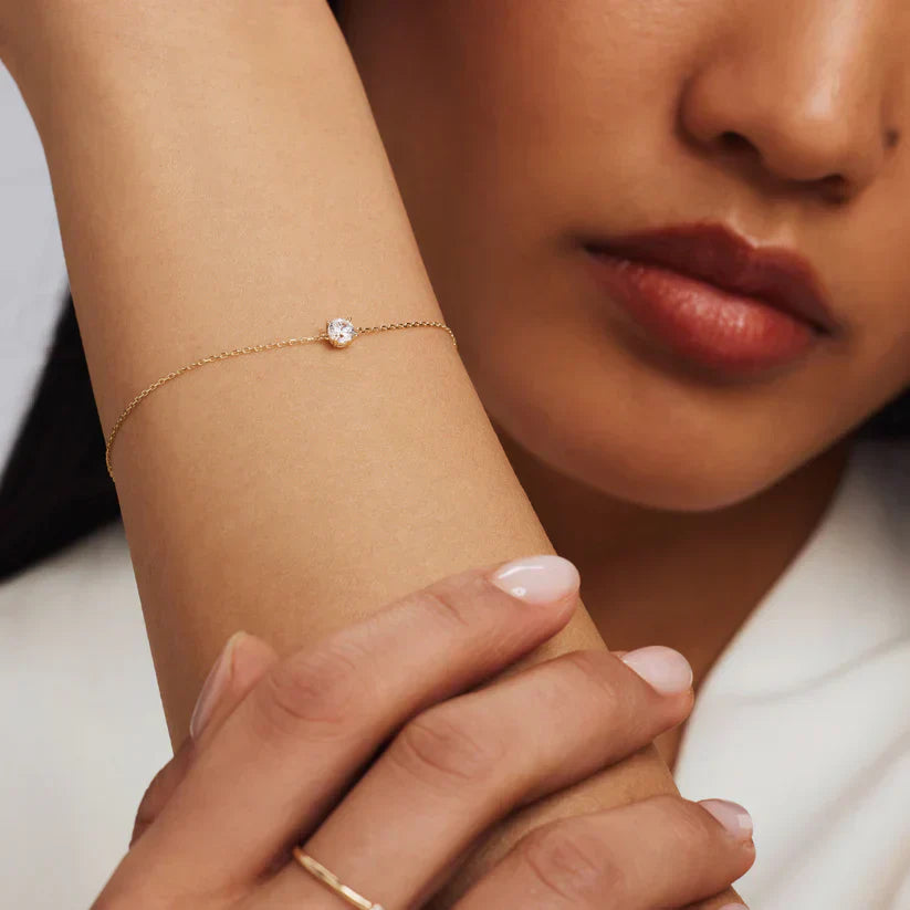 Pulsera de Piedras Moissanite Cléa | Oro