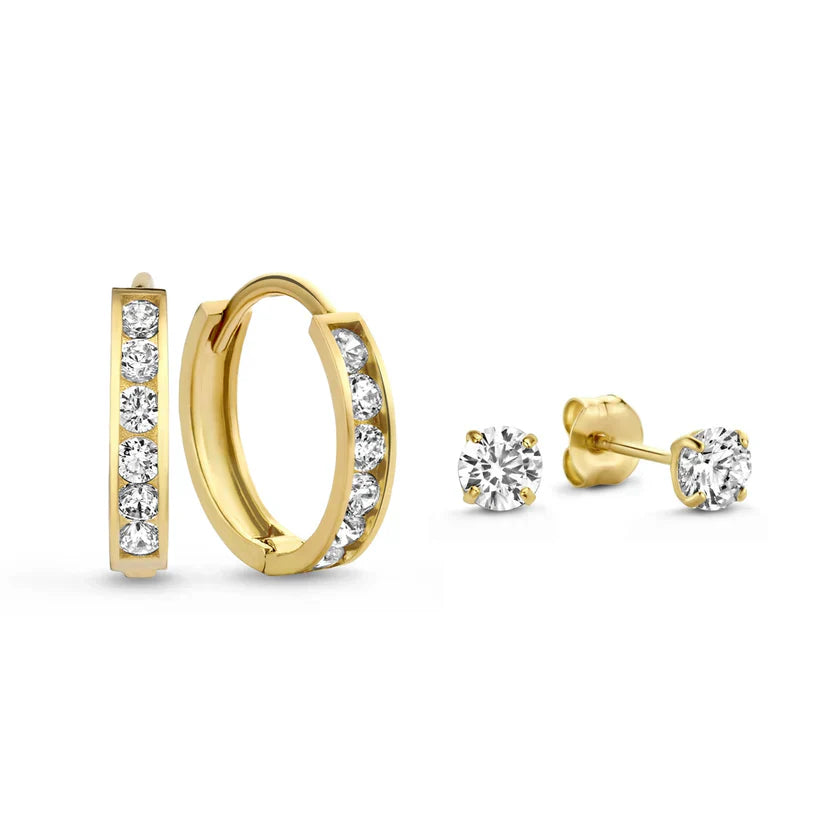 Juego de Aretes Dara Brillane Stone | Oro