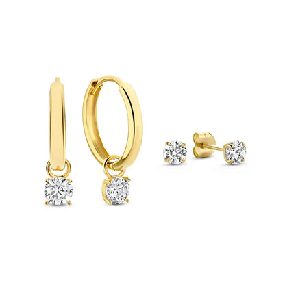 Set de Pendientes Larmes de Lune Stone | Oro