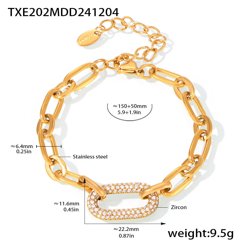 Set de Joyería Paved Chunky Chain Link | Oro