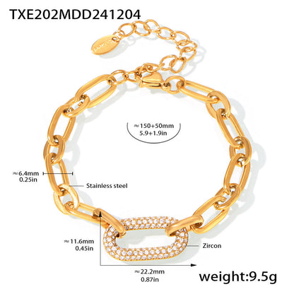 Set de Joyería Paved Chunky Chain Link | Oro