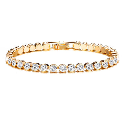 Pulsera de Tenis con Corte Redondo | Oro