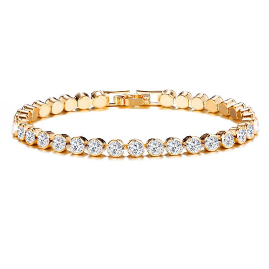 Pulsera de Tenis con Corte Redondo | Oro