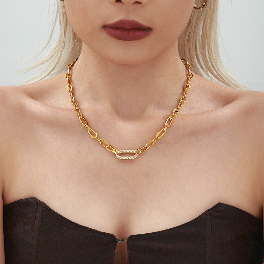 Set de Joyería Paved Chunky Chain Link | Oro