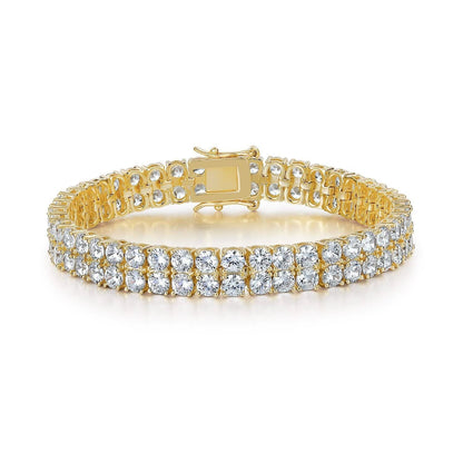 Pulsera Tenis de Doble Fila | Oro