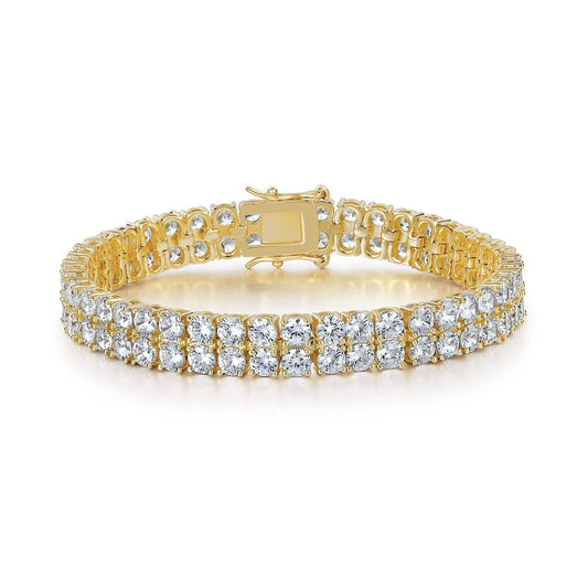 Pulsera Tenis de Doble Fila | Oro