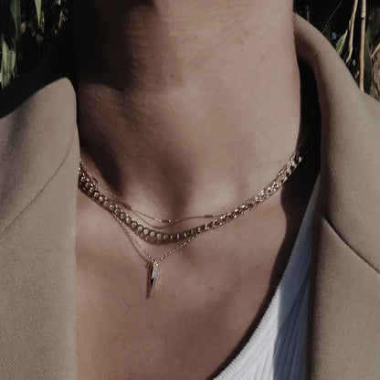 Collar Cadena Eslabón Plano Curb | Oro