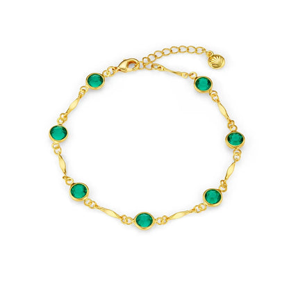 Pulsera de Eslabones Esmeralda | Oro