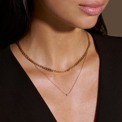 Collar Cadena Eslabón Plano Curb | Oro