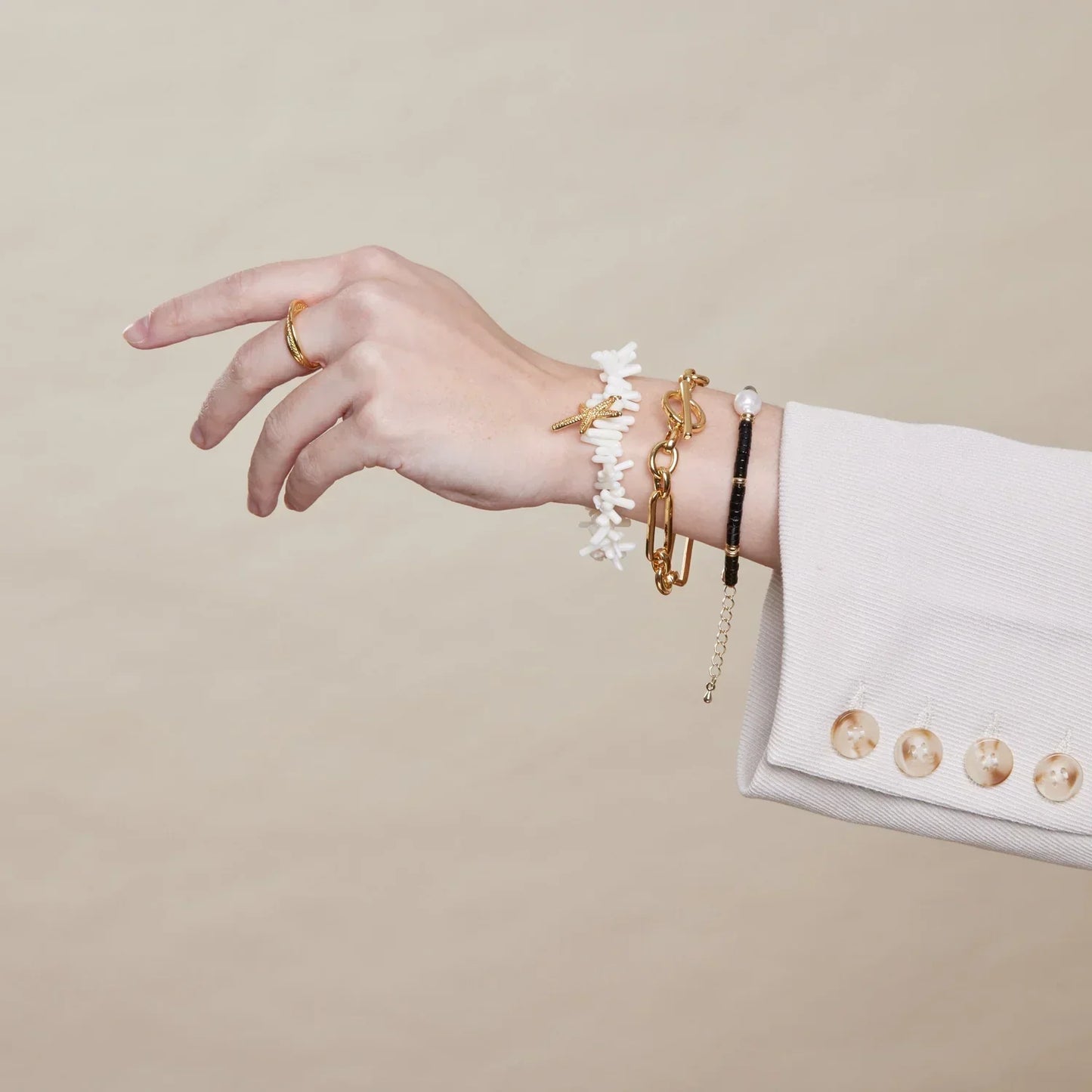 Brazalete Link T-Bar | Oro