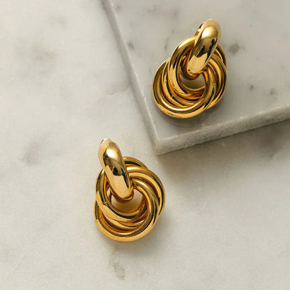 Pendientes Inter interlocking de Impacto | Oro