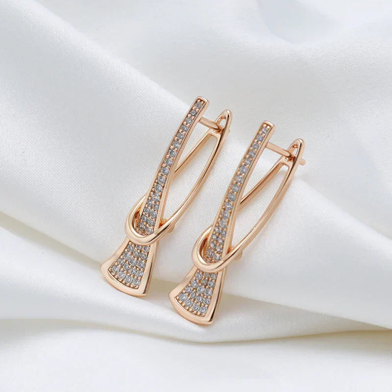 Pendientes de Cristal Capas Radiantes | Oro