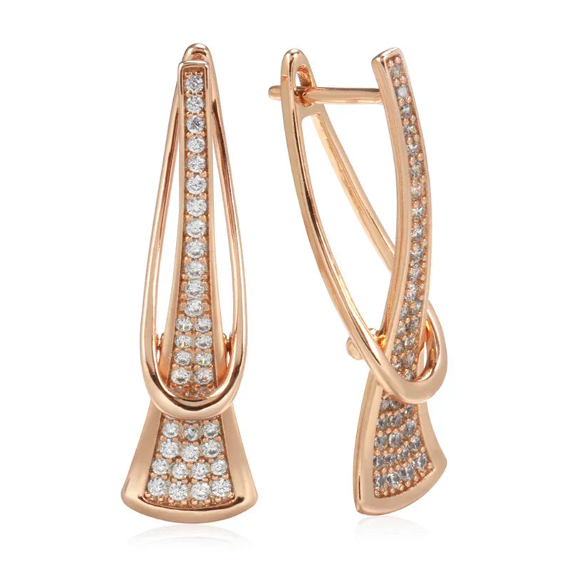 Pendientes de Cristal Capas Radiantes | Oro