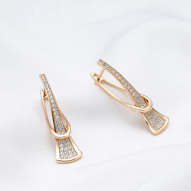 Pendientes de Cristal Capas Radiantes | Oro
