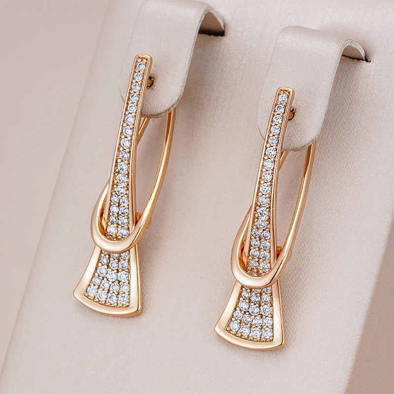 Pendientes de Cristal Capas Radiantes | Oro