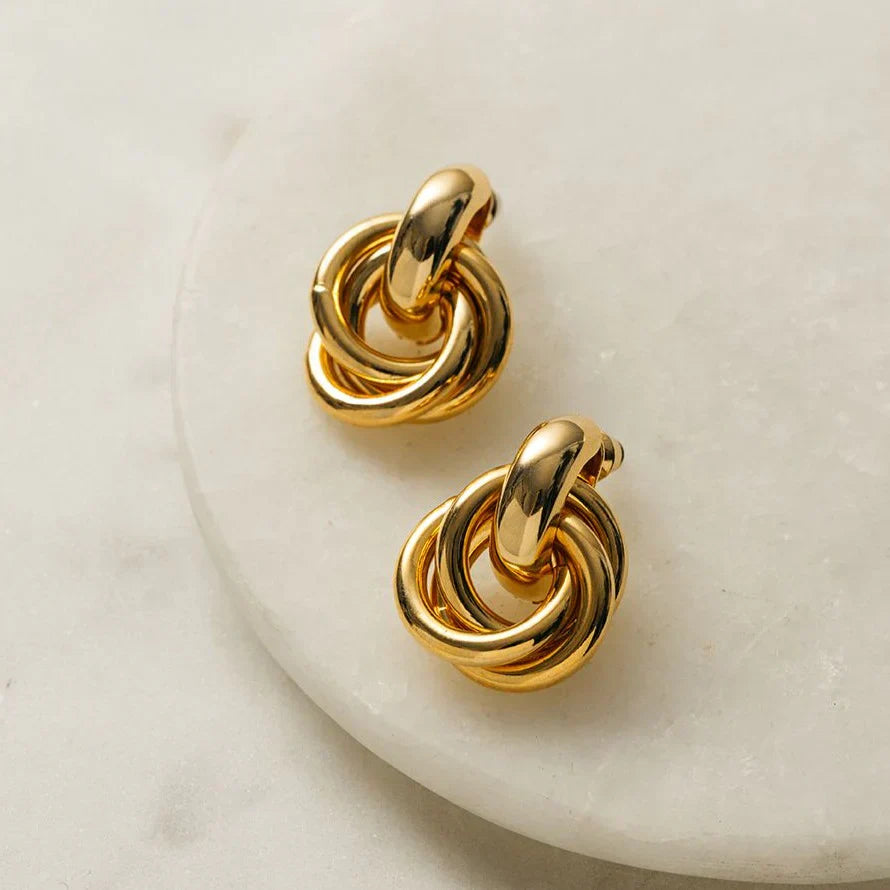 Pendientes Inter interlocking de Impacto | Oro