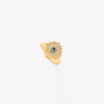 Anillo Giratorio Zafiro Ráfaga de Sol | Oro