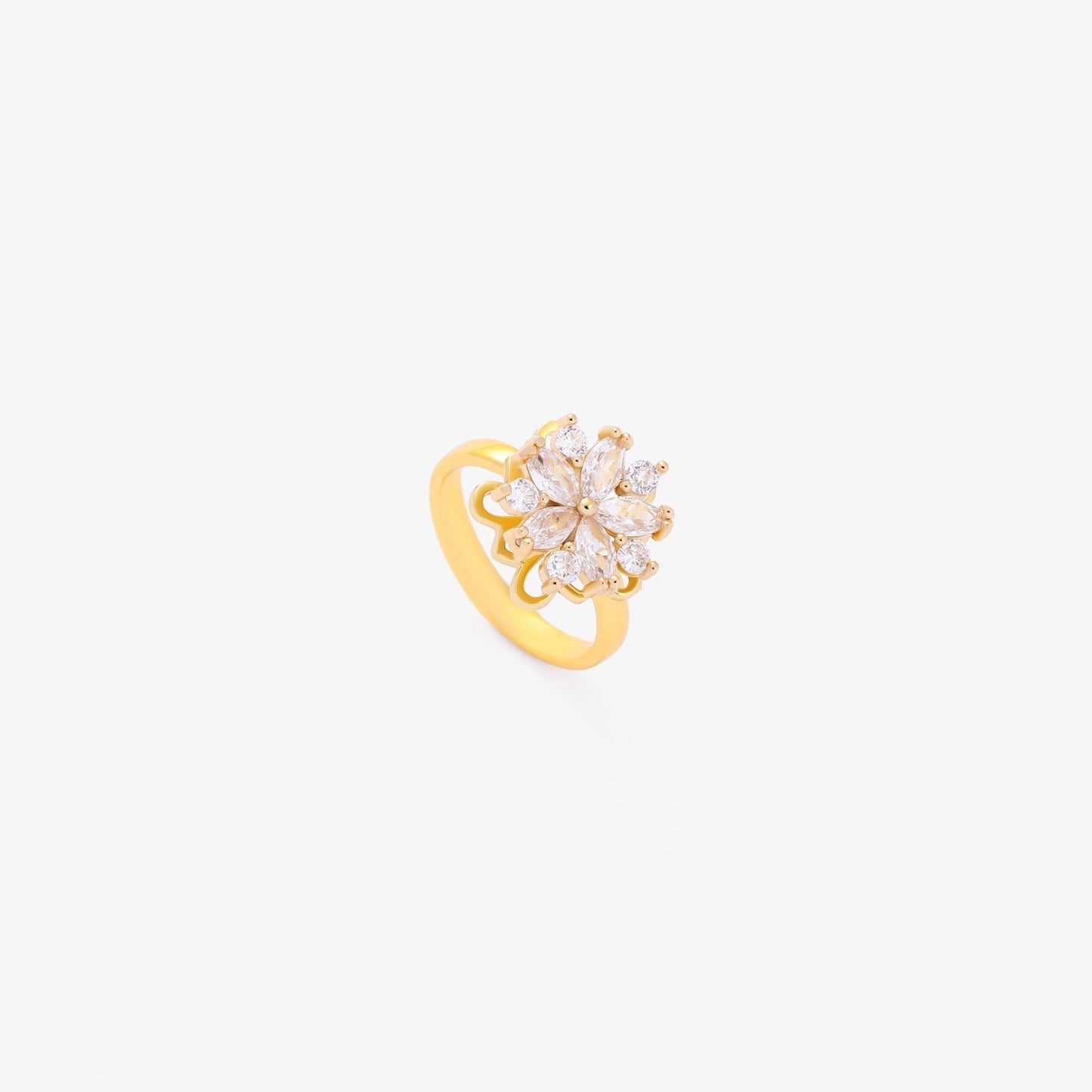Anillo Giratorio Acentuado Flora | Oro