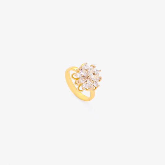 Anillo Giratorio Acentuado Flora | Oro