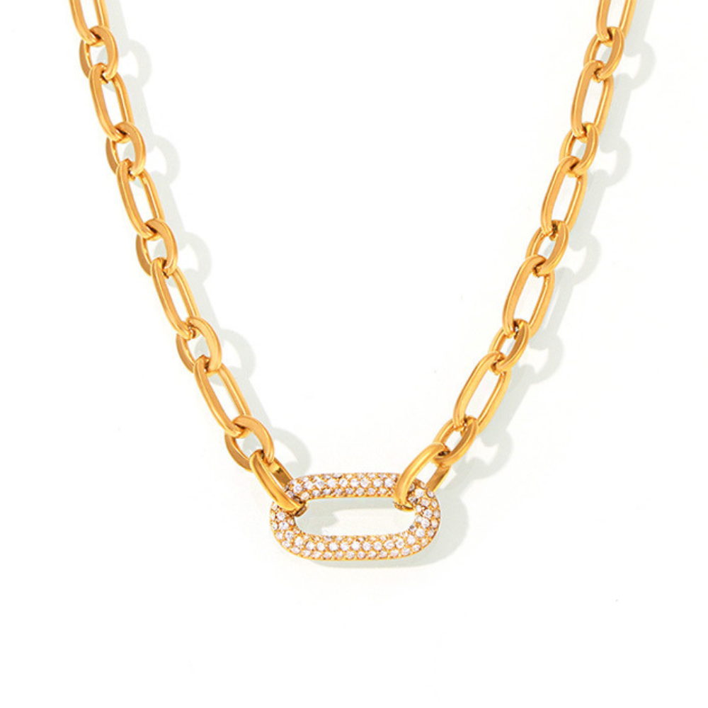 Set de Joyería Paved Chunky Chain Link | Oro