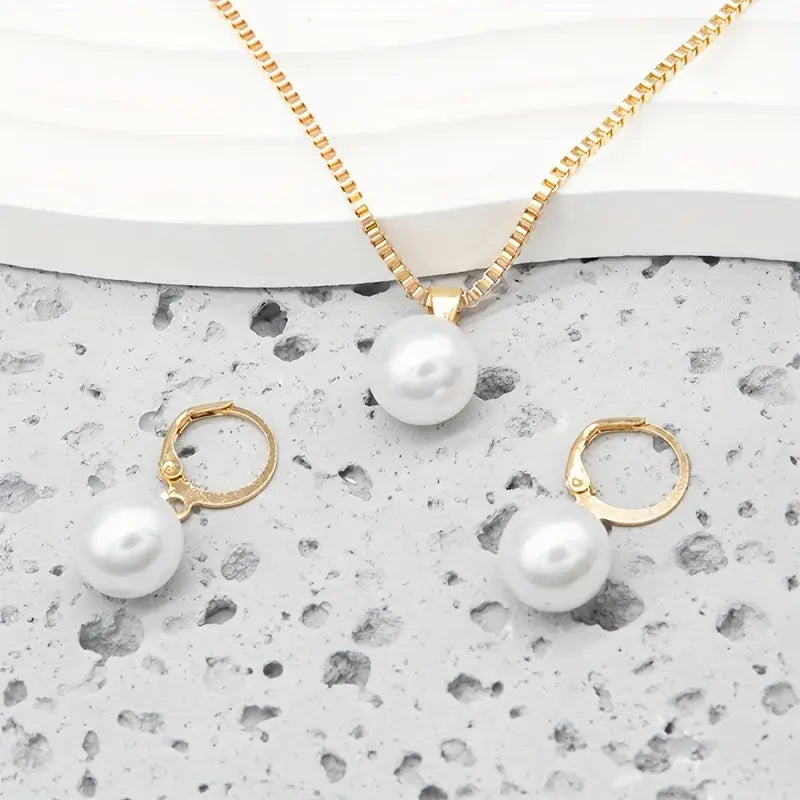 Conjunto de Joyas de Perlas Golden Grace | Oro