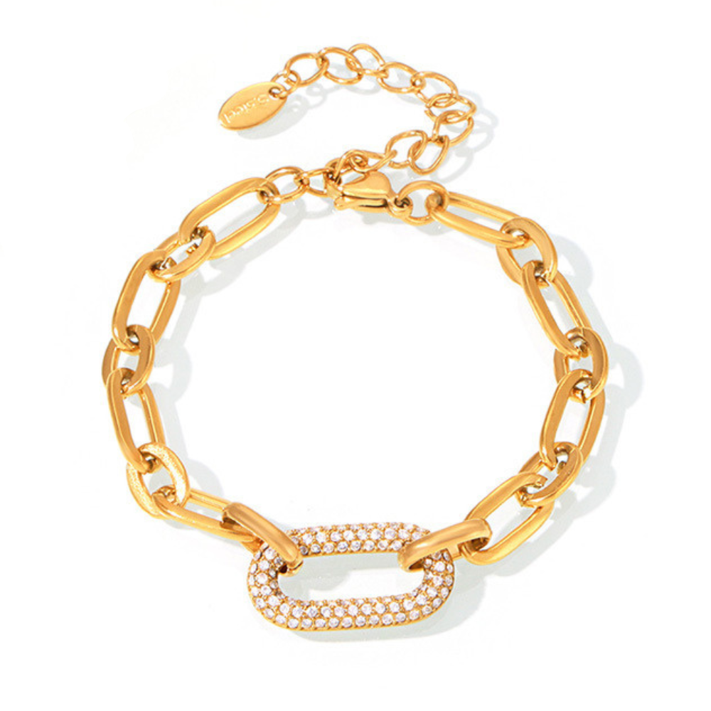 Set de Joyería Paved Chunky Chain Link | Oro