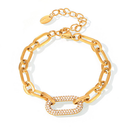 Set de Joyería Paved Chunky Chain Link | Oro