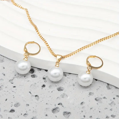 Conjunto de Joyas de Perlas Golden Grace | Oro