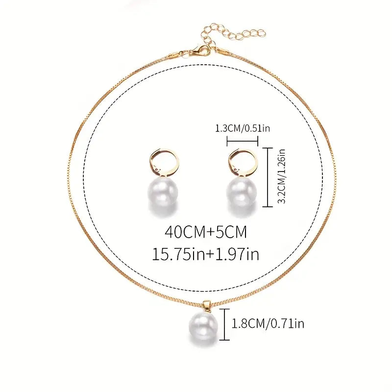 Conjunto de Joyas de Perlas Golden Grace | Oro