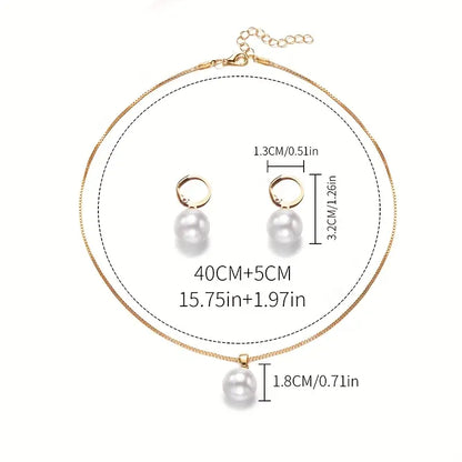 Conjunto de Joyas de Perlas Golden Grace | Oro