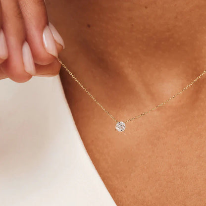 Collar Cléa con Piedra Moissanite | Oro