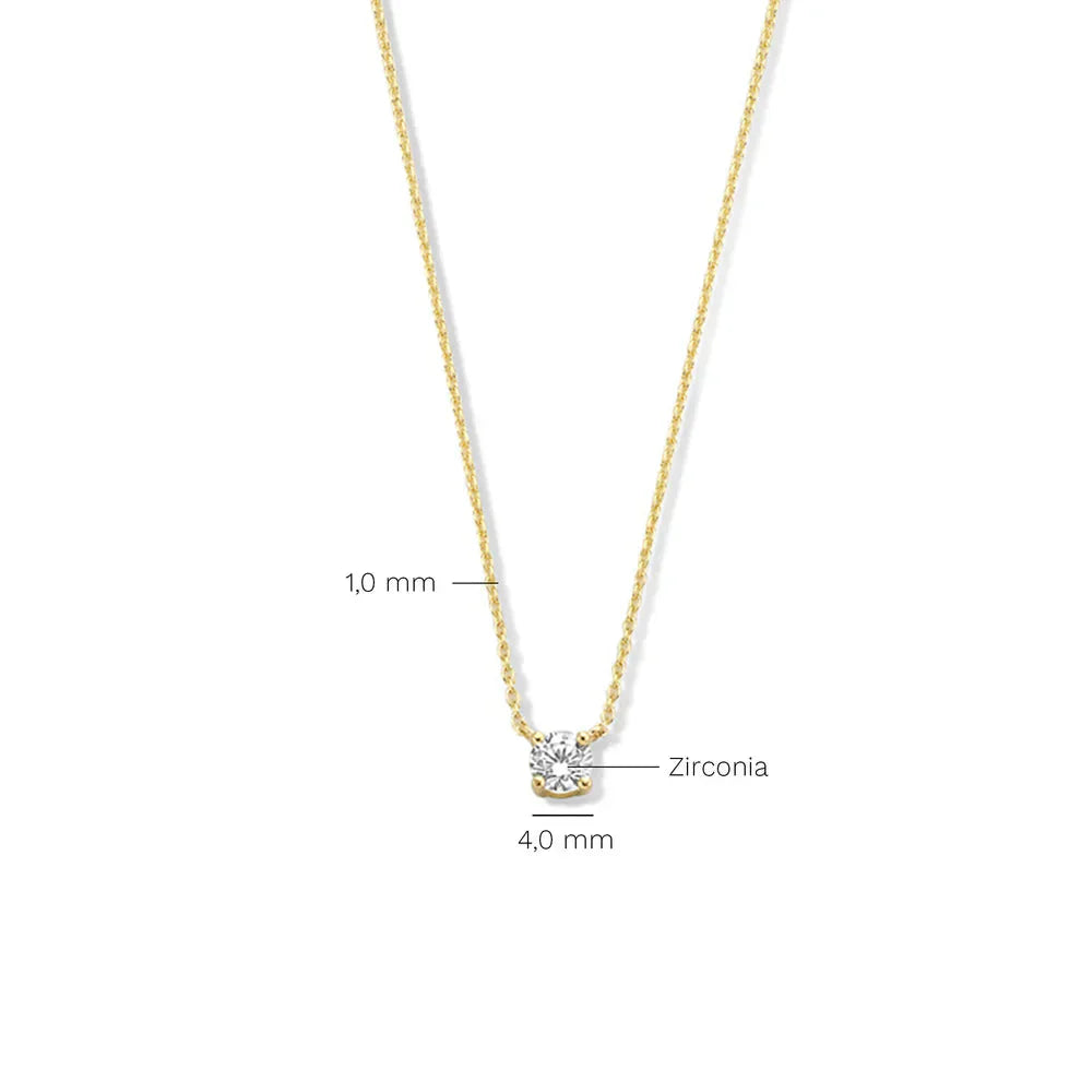 Collar Cléa con Piedra Moissanite | Oro