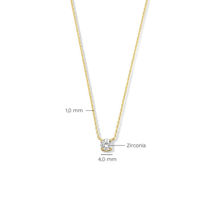 Collar Cléa con Piedra Moissanite | Oro