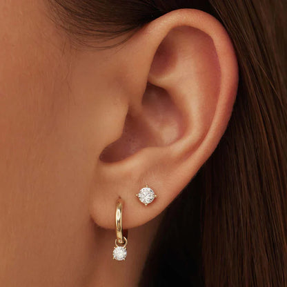 Set de Pendientes Larmes de Lune Stone | Oro