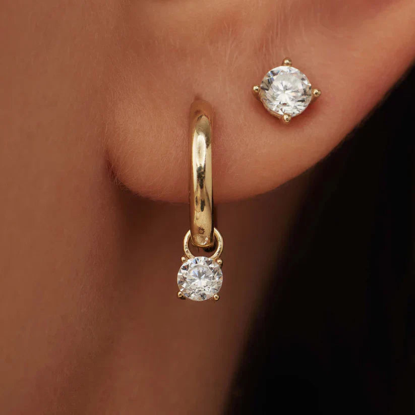 Set de Pendientes Larmes de Lune Stone | Oro